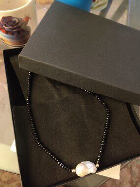 14 k solid gold and real gemstone and fresh water pearl